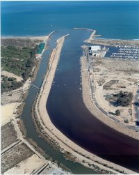 Río Segura en su desembocadura (Guardamar. Alicante)